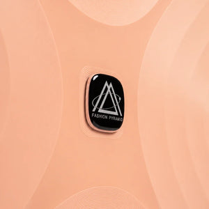 Fashion Pyramid Explore Trolley in salmon – Fashion Pyramid logo badge on the shell