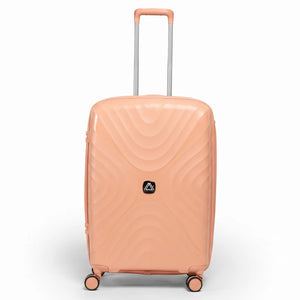 Fashion Pyramid Explore Trolley medium 24-inch suitcase in salmon, front view
