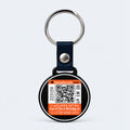 Fashion Pyramid Safe Code lost item recovery tag showing its QR code, ID number and WhatsApp contact label