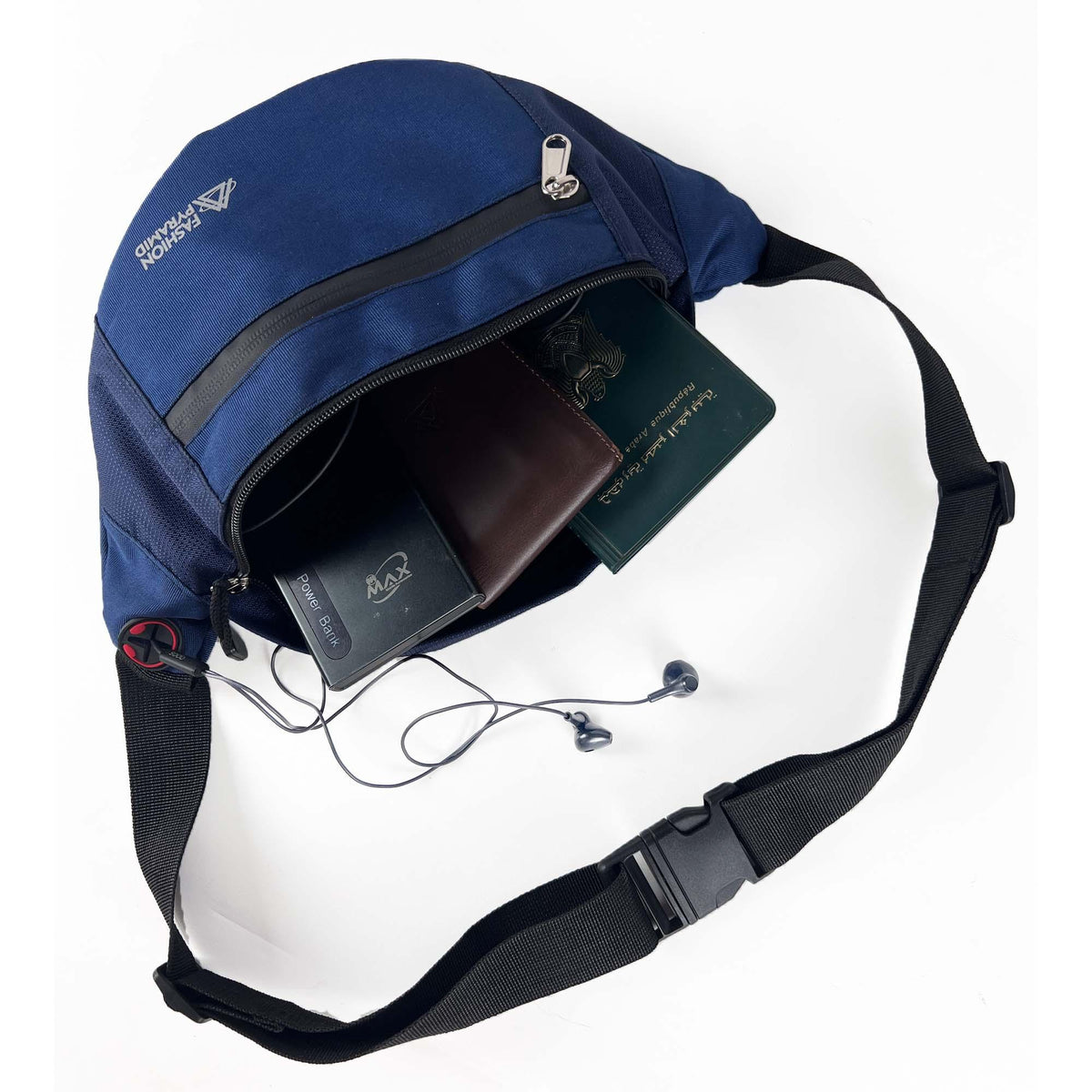 Beehive waist bag with AUX port for travel and everyday use. Fashionpyramid