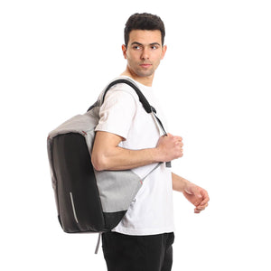 Smart Anti-Theft Bag With USB Port With Water Resistant Material - Gray - Fashionpyramid