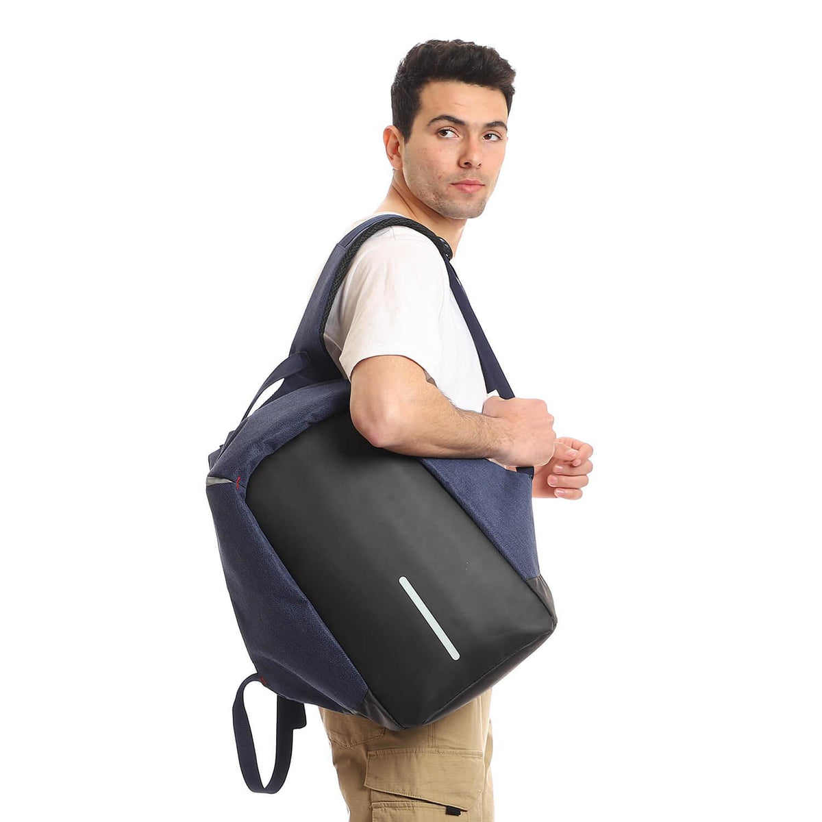 Smart Anti-Theft Bag With USB Port With Water Resistant Material - Blue - Fashionpyramid