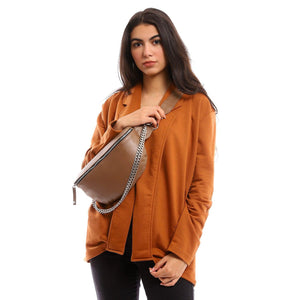حقيبة الخصر النسائية  "chain”  - بنى - Fashionpyramid