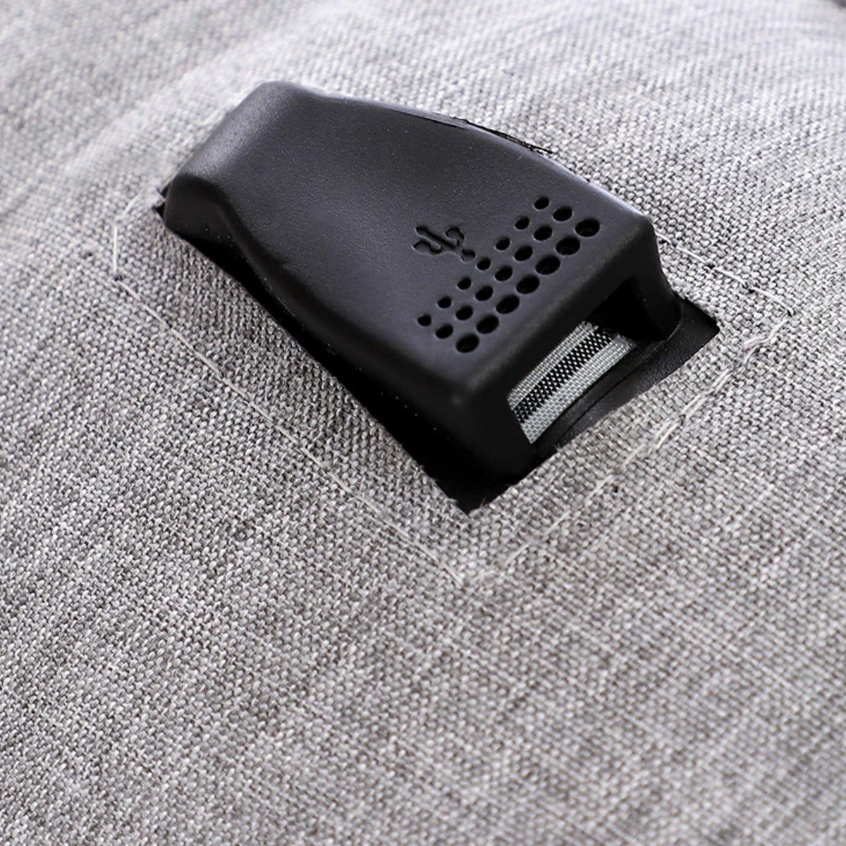 شنطة الظهر colorful مع مخرج usb لشحن الموبايل -سوستة اسود - اللون رمادى - Fashionpyramid
