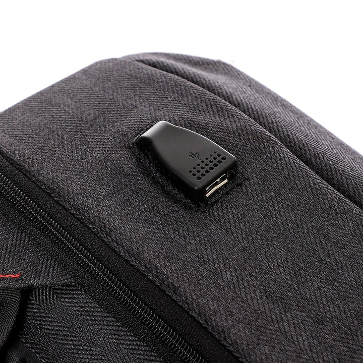 Backpack has USB charging port that allows you to charge your phone or other devices. Fashionpyramid