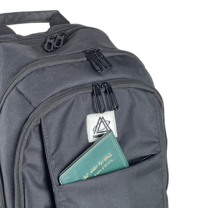 Backpack inculdes Five main pockets, four front pockets and one back pocket Anti-theft.