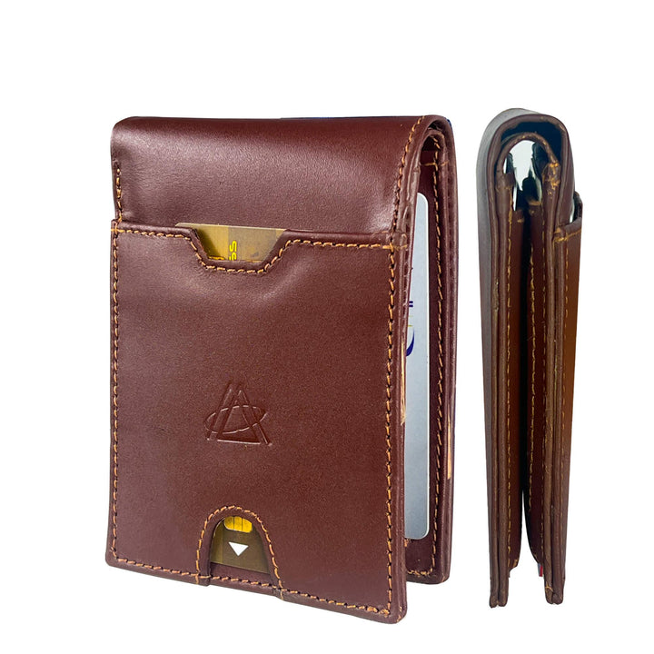 A slim wallet with genuine leather material is a practical and stylish accessory for men. Fashionpyramid 