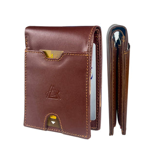 A slim wallet with genuine leather material is a practical and stylish accessory for men. Fashionpyramid 