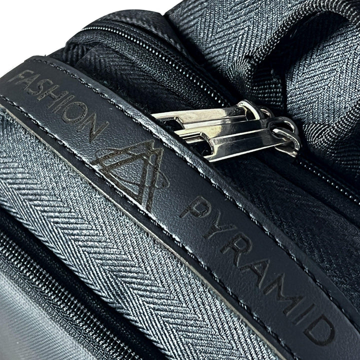 Crossbody has Strong metal zippers and leather hand. Fashionpyramid